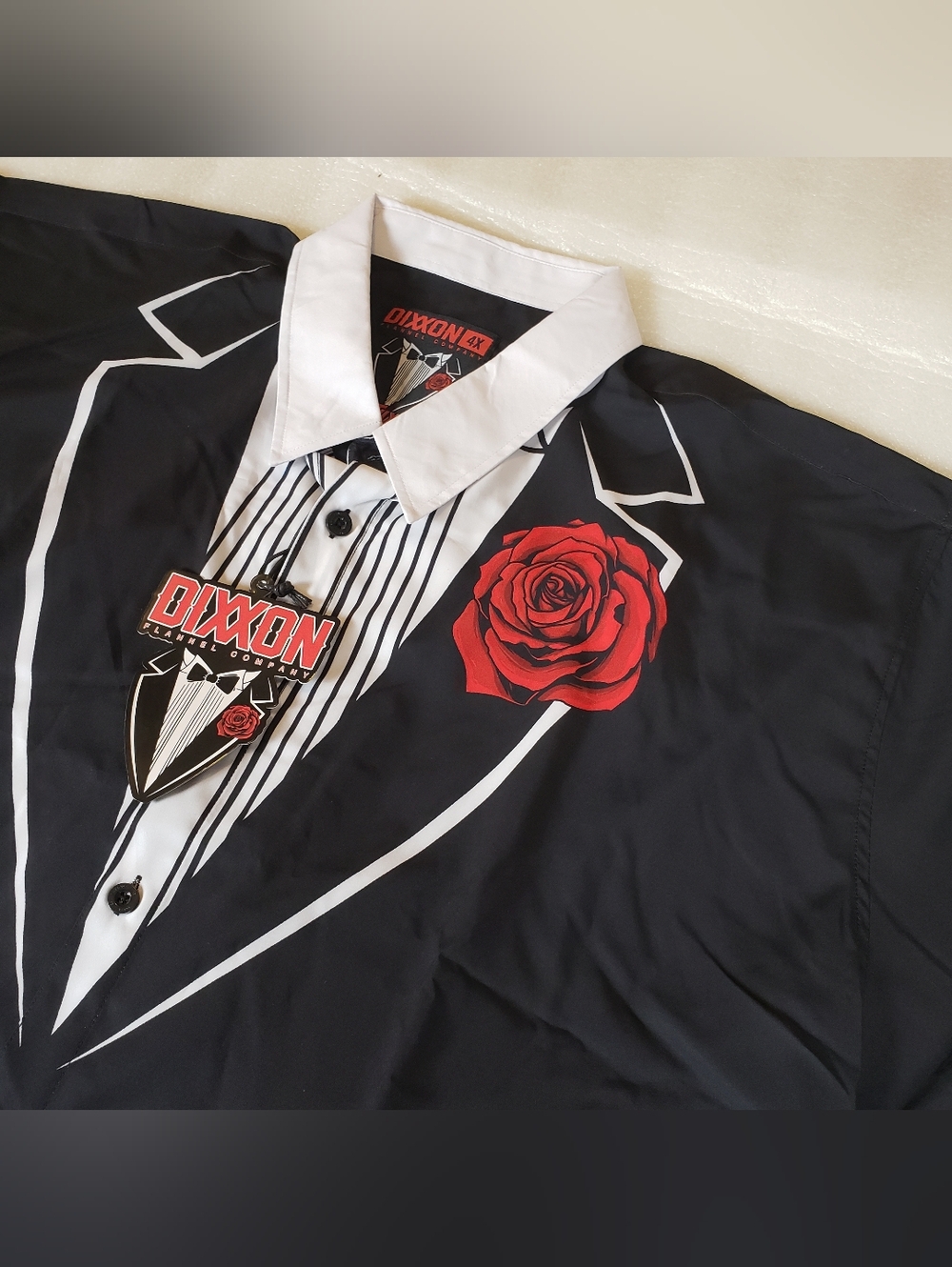 NWT Dixxon Men's 4X 4XL "Tuxedo" Short Sleeve Party Shirt RARE